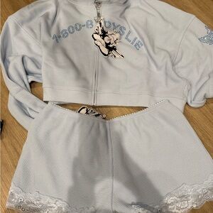 Boys Lie Light Blue Cropped Set